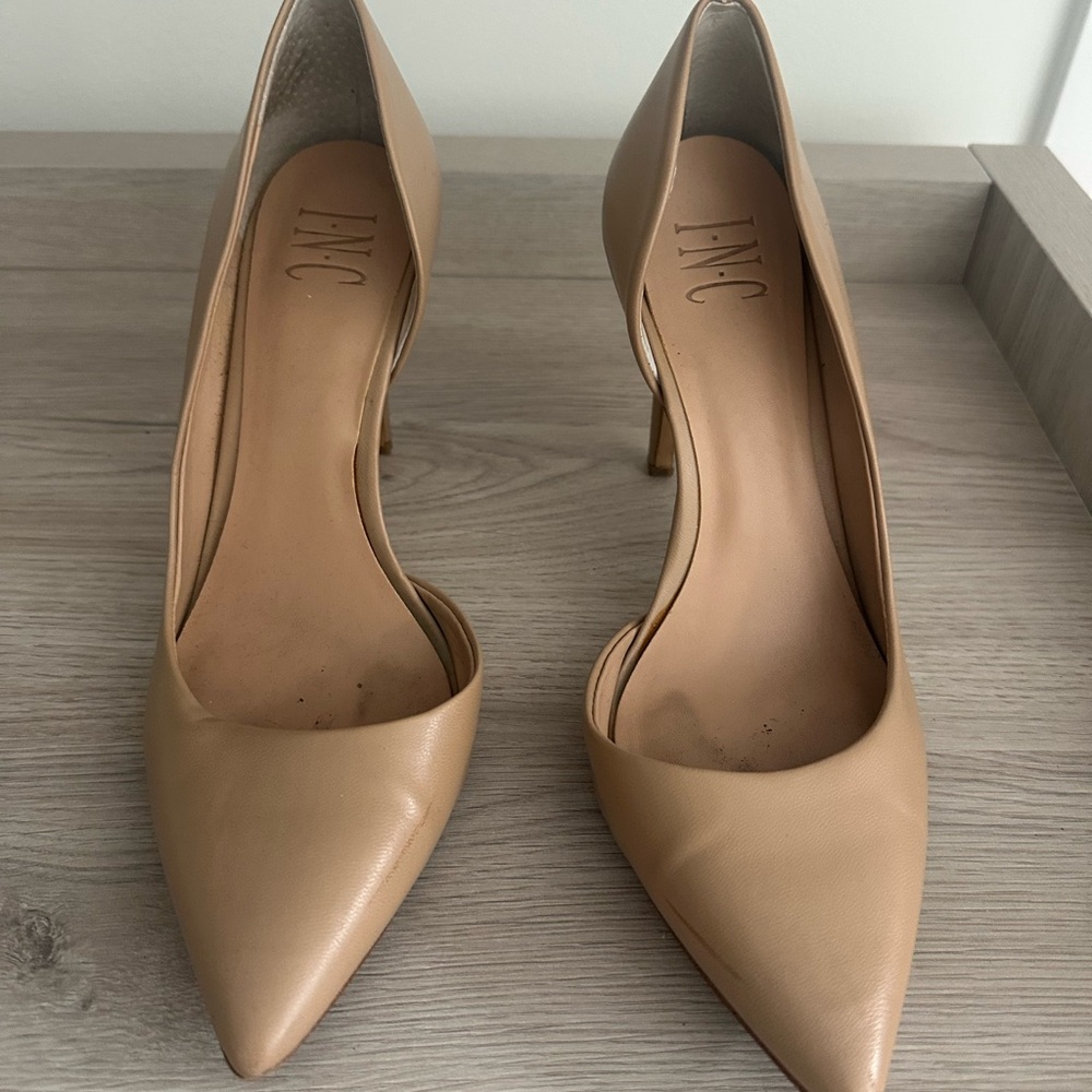 INC International Concepts Beige Pointed D’Orsay Pumps